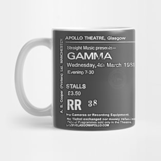 Gamma Wednesday March the 4th 1981 Glasgow Apollo UK Tour Ticket Repro Mug